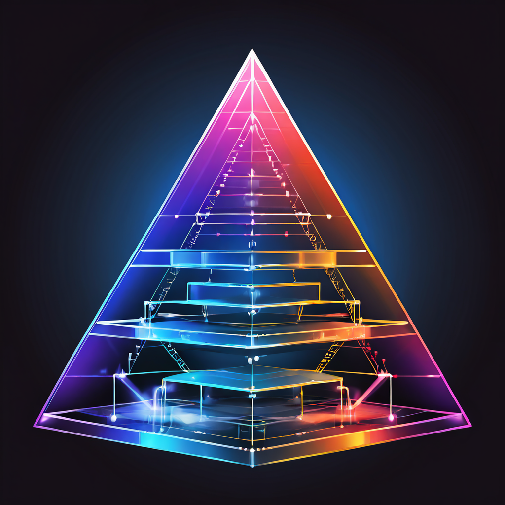 전략적 우위를 강조하는 세 단계 분석 프레임워크 피라미드는 계층적 사고와 분석적 접근법의 진화 과정을 시각적으로 보여줍니다.