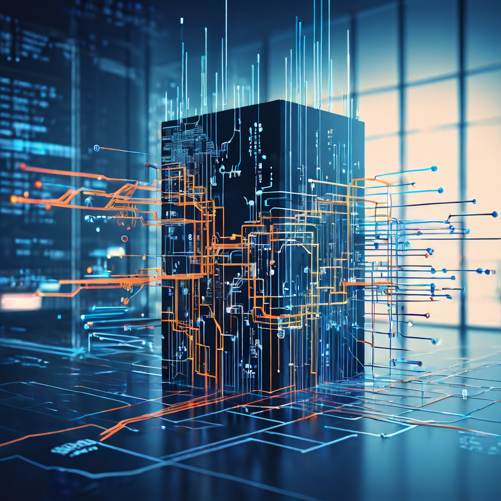 복잡하게 얽힌 모놀리식 코드 블록과 분산된 서비스 경계를 가리키는 화살표가 시스템 장애의 근본 원인 분석 과정을 시각적으로 표현한 다이어그램입니다.